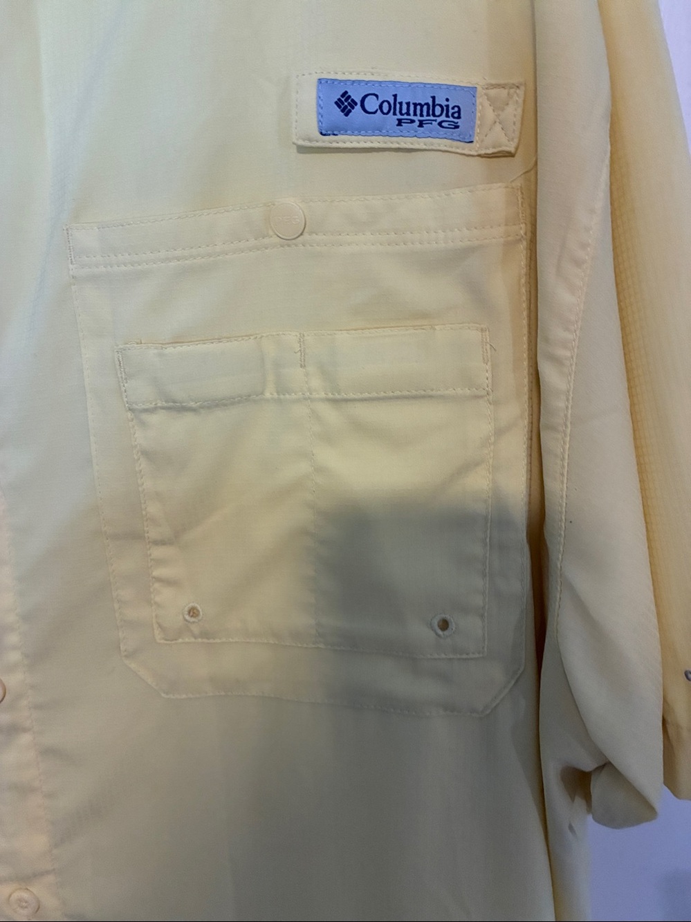 Columbia Men's Short-Sleeve Button-Down Shirt in Yellow - Picture 2 of 6